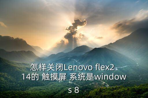 flex214d怎么关闭触摸屏，联想笔记本flex 2 14怎么样关触摸屏 第3张