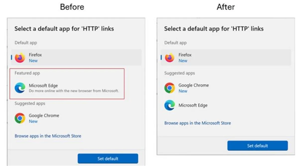 微软低头！Windows设置调整：更改默认浏览器不再主推Edge 第1张