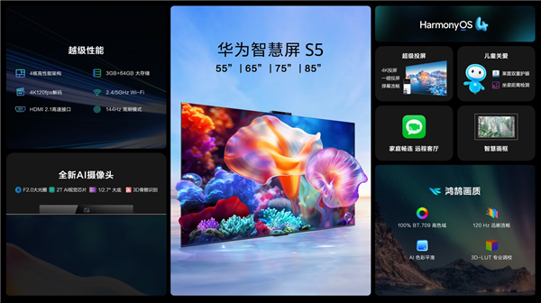 全新鸿鹄自研芯片加持！华为智慧屏S5今日开售：3499元起 第3张