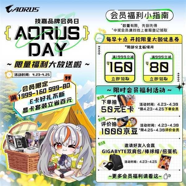 品质之选 钜惠来袭 技嘉AORUS DAY京东品牌会员日活动特惠放价 第1张