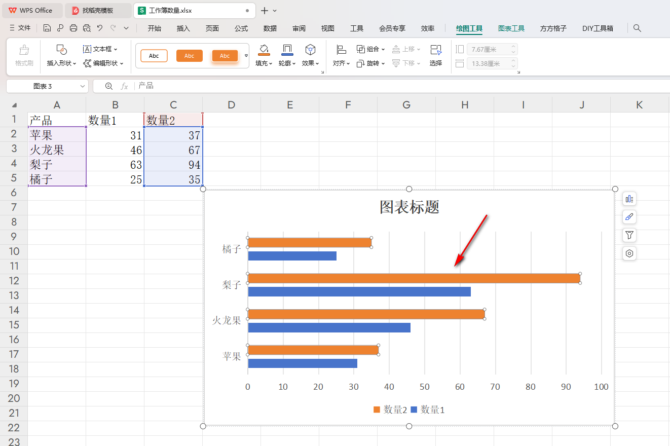 WPS如何制作对称条形图 WPS制作对称条形图的方法 第5张