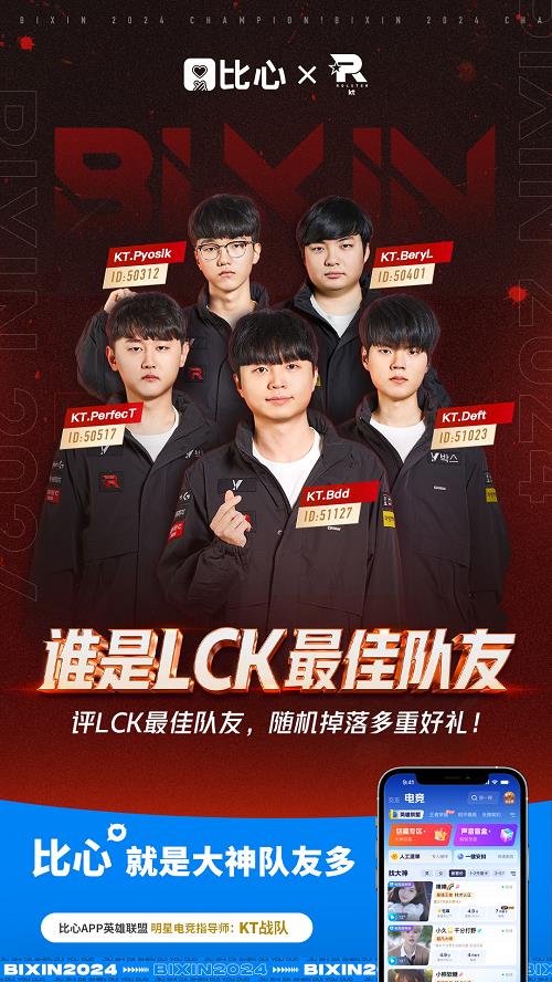 比心APP与KT战队再次强强联手 共启“谁是LCK最佳队友”投票