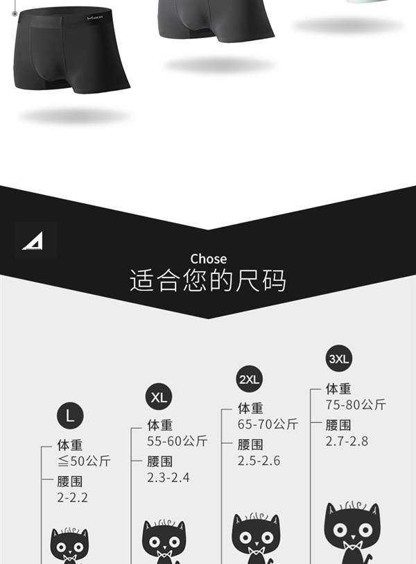 拒绝瘙痒闷热 夏天穿正合适：猫人抑菌男士内裤3条29.6元发车 第6张