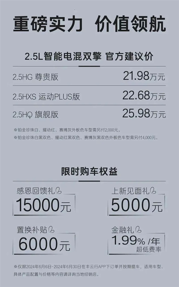 动力增强、能耗降低！全新凯美瑞2.5L双擎版上市：起售价21.98万元 第4张