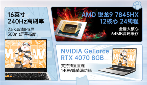 6499元！七彩红MEOW R16游戏本发布：锐龙9 7845HX+RTX4070 第2张