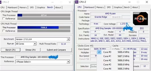 AMD Zen5首次超频！锐龙5 9600X轻松全核5.7GHz 第2张