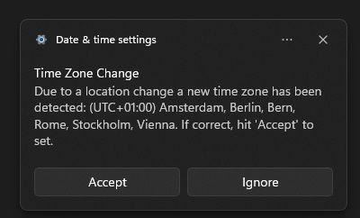 Win11的一个Bug会错误地循环提醒用户更改时区 第1张