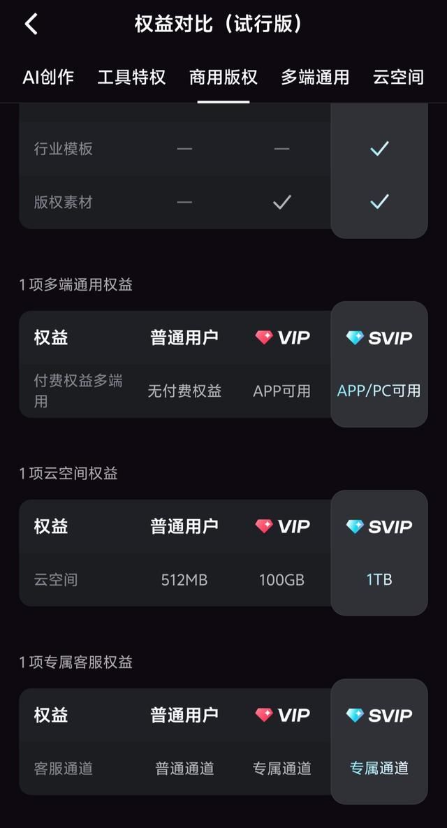 剪映SVIP有必要购买吗? 剪映超级会员与vip会员区别对比 第3张