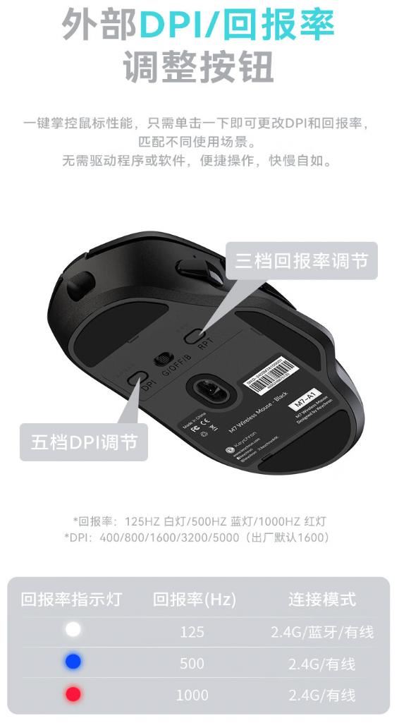 Keychron M7三模无线鼠标上市:PAW3395传感器+50G加速度 第8张