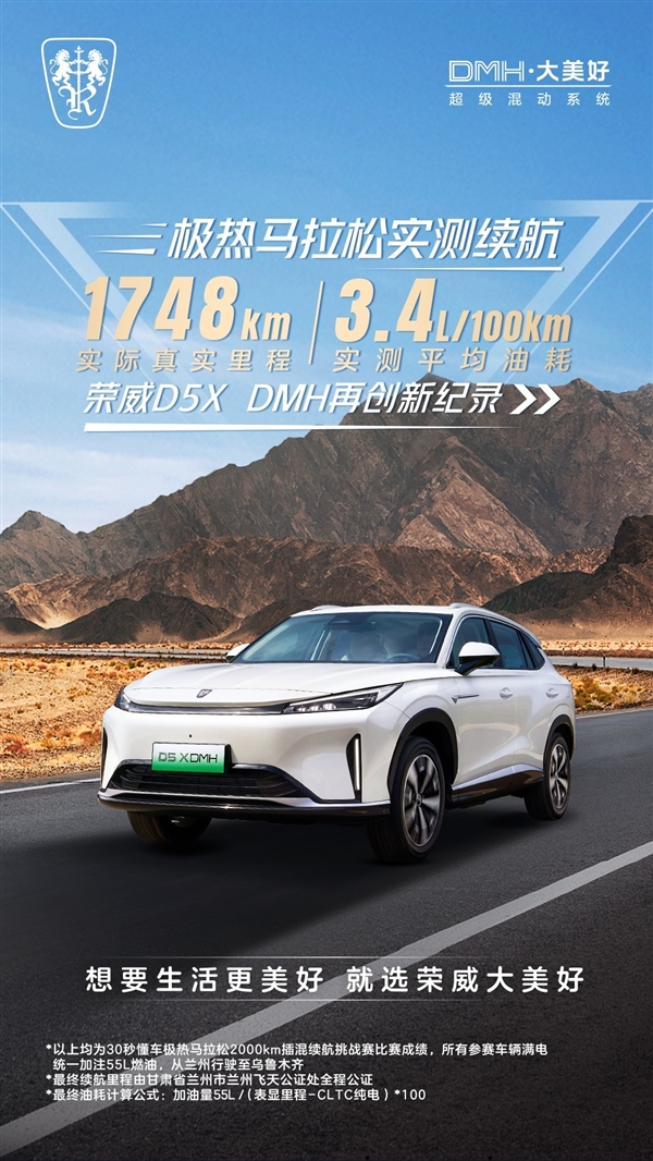 同台竞技比亚迪秦L、本田雅阁PHEV：荣威D7 DMH续航2160km夺第一 第2张