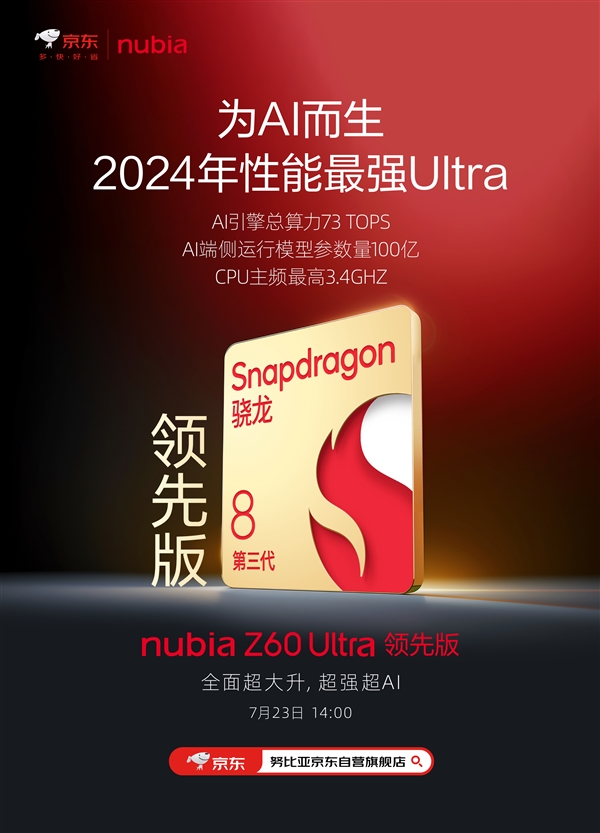 2024年性能最强Ultra！努比亚Z60 Ultra领先版官宣：首批搭载骁龙8 Gen3领先版 第2张