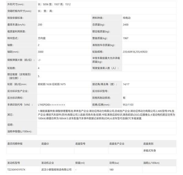 车长超5米！小鹏全新车型P7+完成申报：造型亮眼对标智界S7 第5张