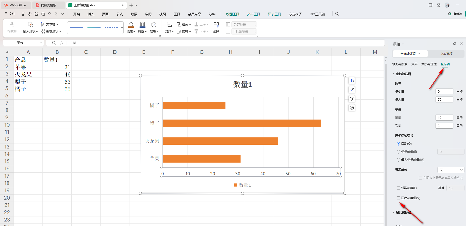 WPS条形图如何进行左右翻转 WPS条形图进行左右翻转的方法 第4张