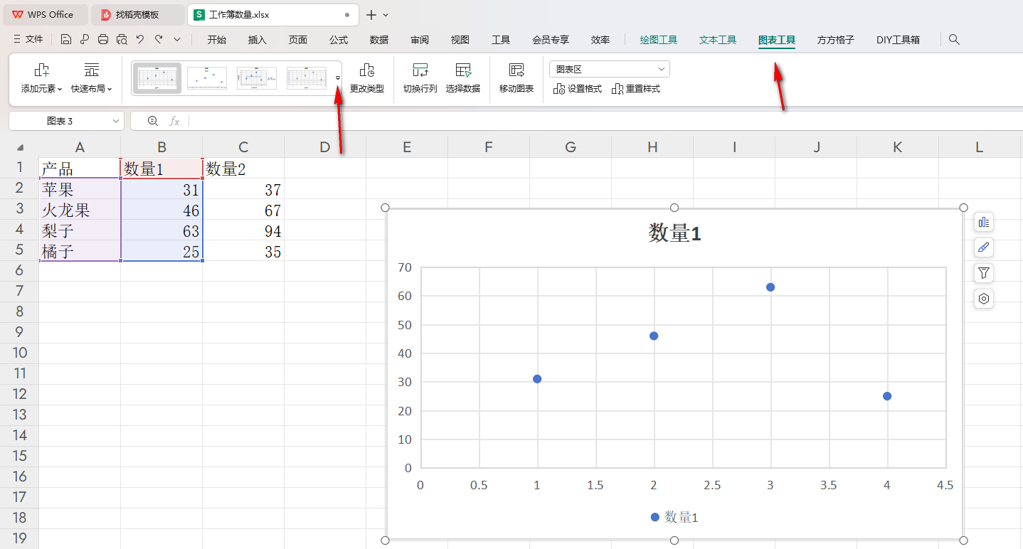 WPS散点图如何设置没有纵坐标的图表效果 第3张