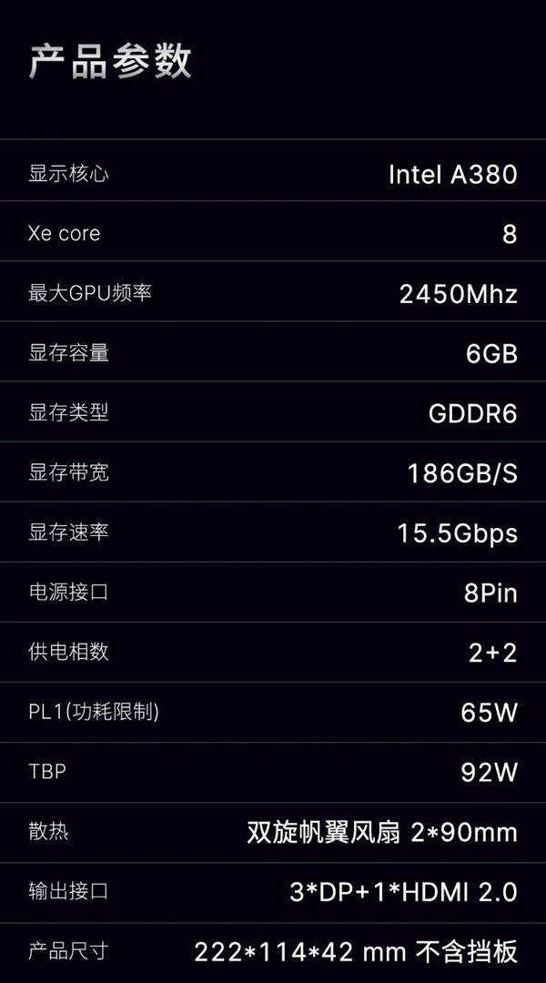 蓝戟发布第一款白色的双风扇显卡：A380 Photon只需899元 第5张