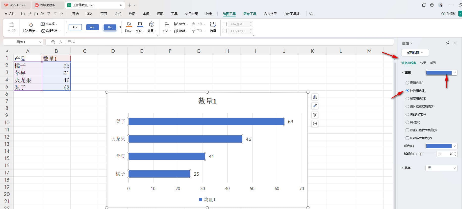 WPS条形图如何更改条形颜色 WPS条形图更改条形颜色的方法 第5张