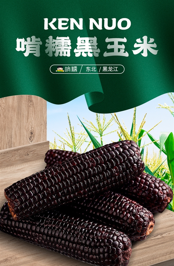 软糯香甜 一年一季：啃糯东北黑糯玉米19.9元10支大促（减30元） 第1张