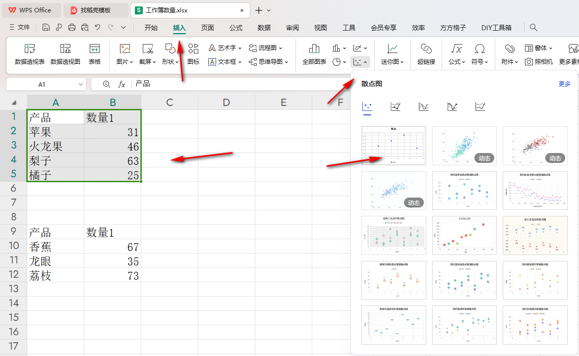 WPS如何将两个散点图合并 WPS将两个散点图合并为一个的方法 第2张
