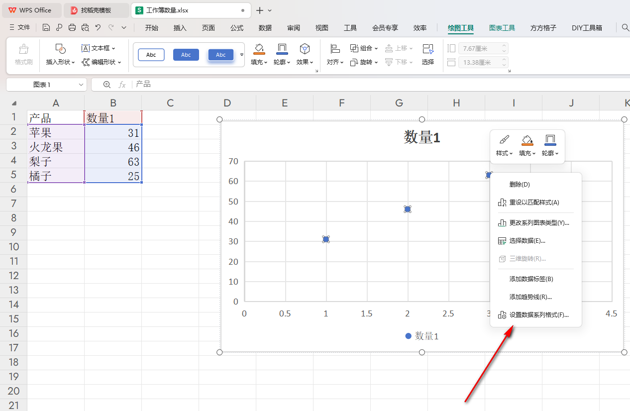 WPS散点图如何将圆点变成方点 WPS散点图中将圆点变成方点的方法 第3张