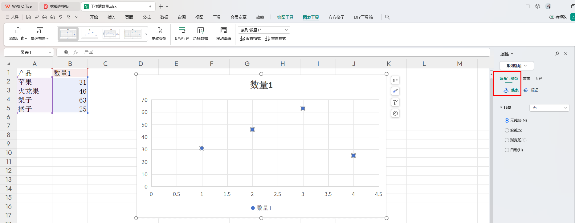 WPS散点图如何添加折线 WPS散点图添加折线的方法 第4张