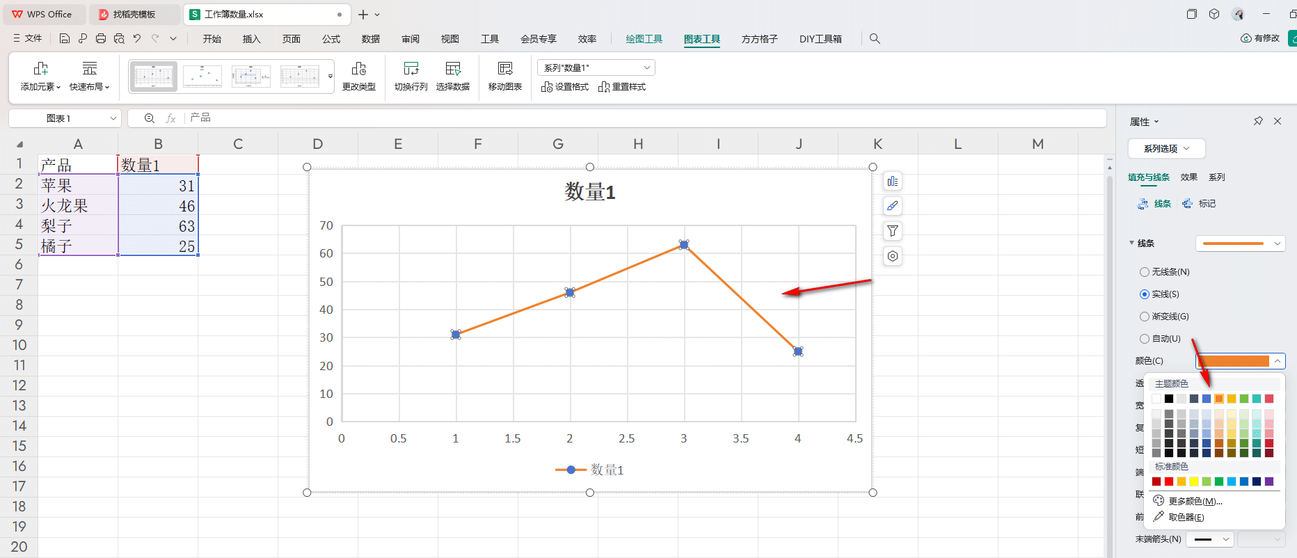 WPS散点图如何添加折线 WPS散点图添加折线的方法 第6张