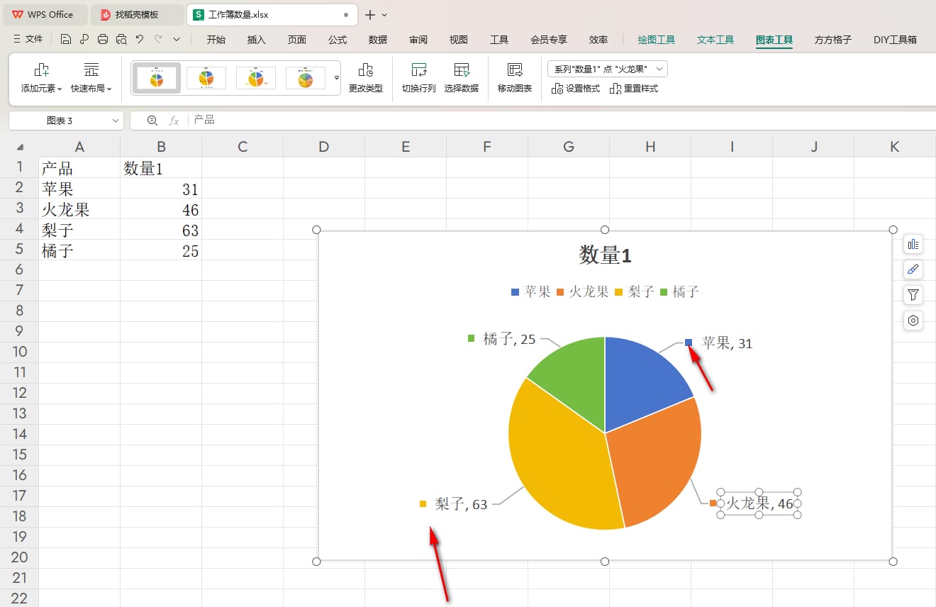 WPS饼图如何添加标签图例项标示 WPS饼图添加标签图例项标示的方法 第6张