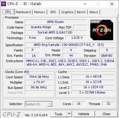 Zen5超频新记录！AMD锐龙9 9950X全16核飚到7.45GHz、9900X 7.4GHz 第2张