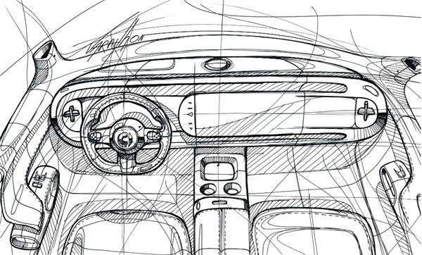 复古风格搭配双连屏！smart精灵5内饰设计图发布 第3张