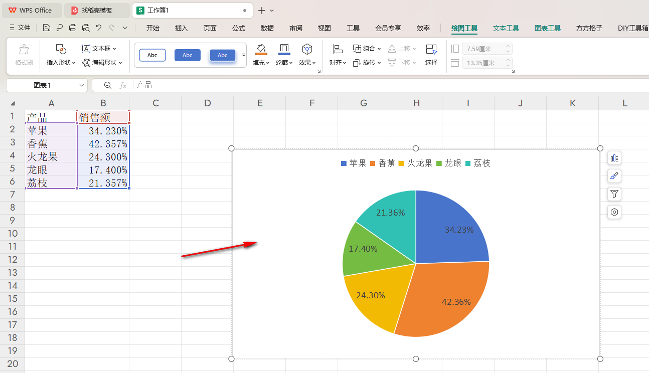 WPS饼图如何添加图表标题 WPS饼图添加图表标题方法 第4张