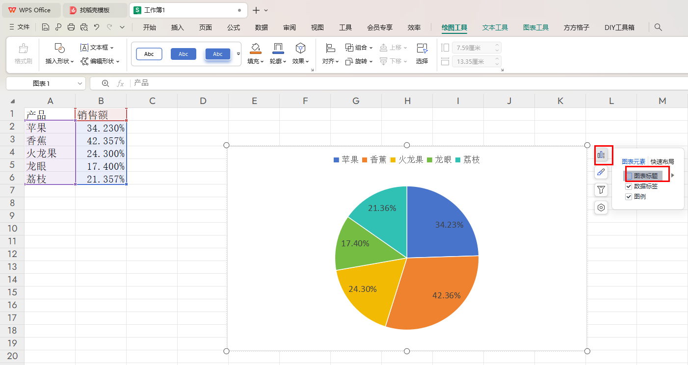 WPS饼图如何添加图表标题 WPS饼图添加图表标题方法 第5张