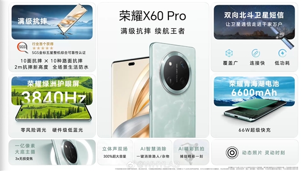 荣耀X60 Pro正式发布：同档唯一支持卫星通信的手机 售价1499元起 第3张