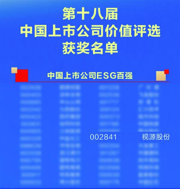 视源股份荣登“2024中国上市公司ESG百强”榜