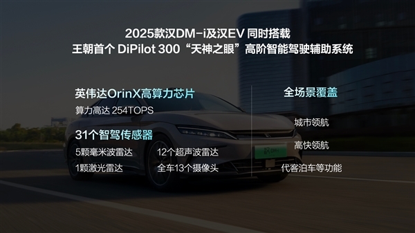 激光雷达+DiPilot 300天神之眼加持：比亚迪2025款汉智驾型开启交付 第3张