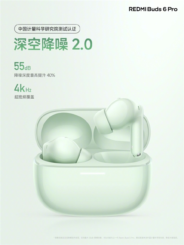 399元！REDMI Buds 6 Pro发布：首发罕见圈瓷同轴三单元 第2张