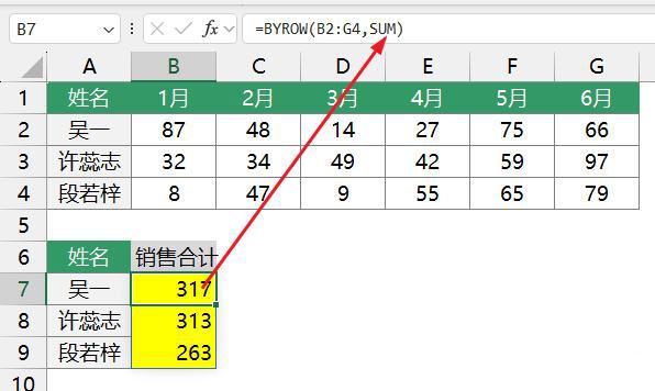 轻松实现行级数据计算! Excel2024新函数BYROW详解 第6张