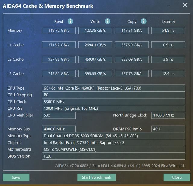 光威神武RGB DDR5 7000 32GB评测:助14600KF超8000延迟降至51ns 第17张