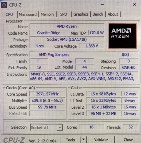 性能起飞！AMD锐龙9 9950X3D细节曝光：5.65GHz、128MB L3缓存