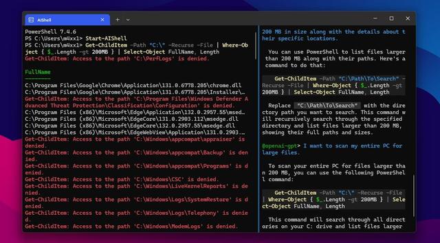 微软 AI Shell 实测! Win11 命令行效率利器 第4张