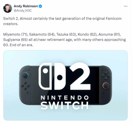 Switch 2或是红白机元老的最后一舞！都到了退休年龄 第2张