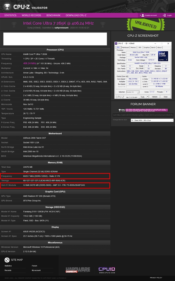 风冷首次超12GHz！芝奇内存冲上DDR5-12054 第4张