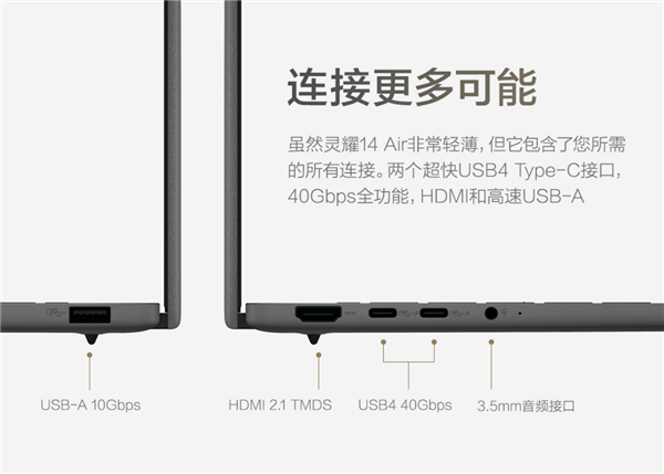 华硕灵耀14 Air骁龙版发布 960g超轻薄AI PC演绎随行AI生产力 第4张